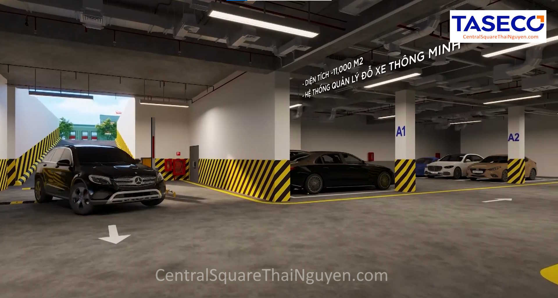 Central Square Thái Nguyên – Bãi đỗ xe ngầm thông minh rộng 11.000m2
